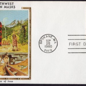 Scott #1837 (1837a) Indian Masks (09/25/80) Colorano Silk FDC Spokane WA