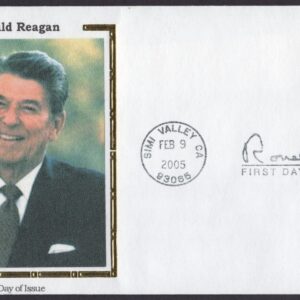Scott #3897 Ronald Reagan Signature (02/09/05) Colorano Silk FDC Simi Valley CA