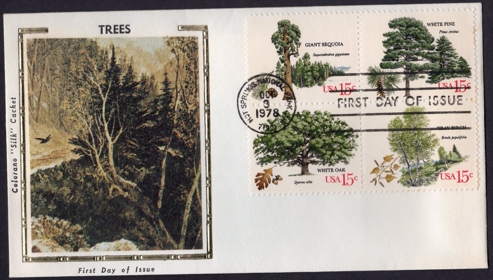Scott #1767a Trees (10/09/78) Colorano Silk FDC Hot Springs AZ