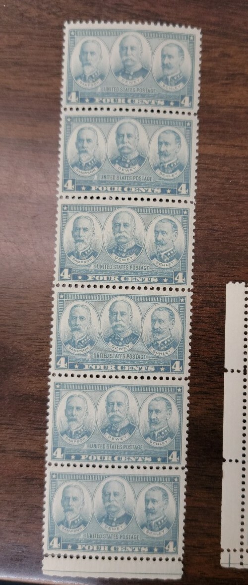 Scott #793 Sampson,Dewey,Schley Joint Set of 6 Stamps - MNH