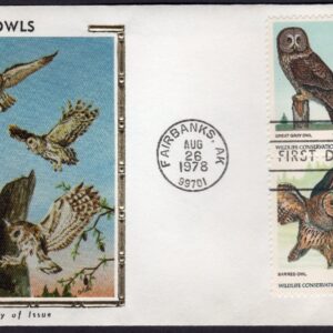 Scott #1763a Owls (08/26/78) Colorano Silk FDC Fairbanks AK