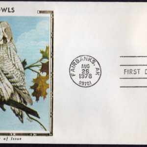Scott #1760 (1763a) Owls (08/26/78) Colorano Silk FDC Fairbanks AK
