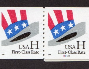 Scott #3264 Patriotic Hat H Rate Plate # Coil of 25 Stamps - MNH P#3333