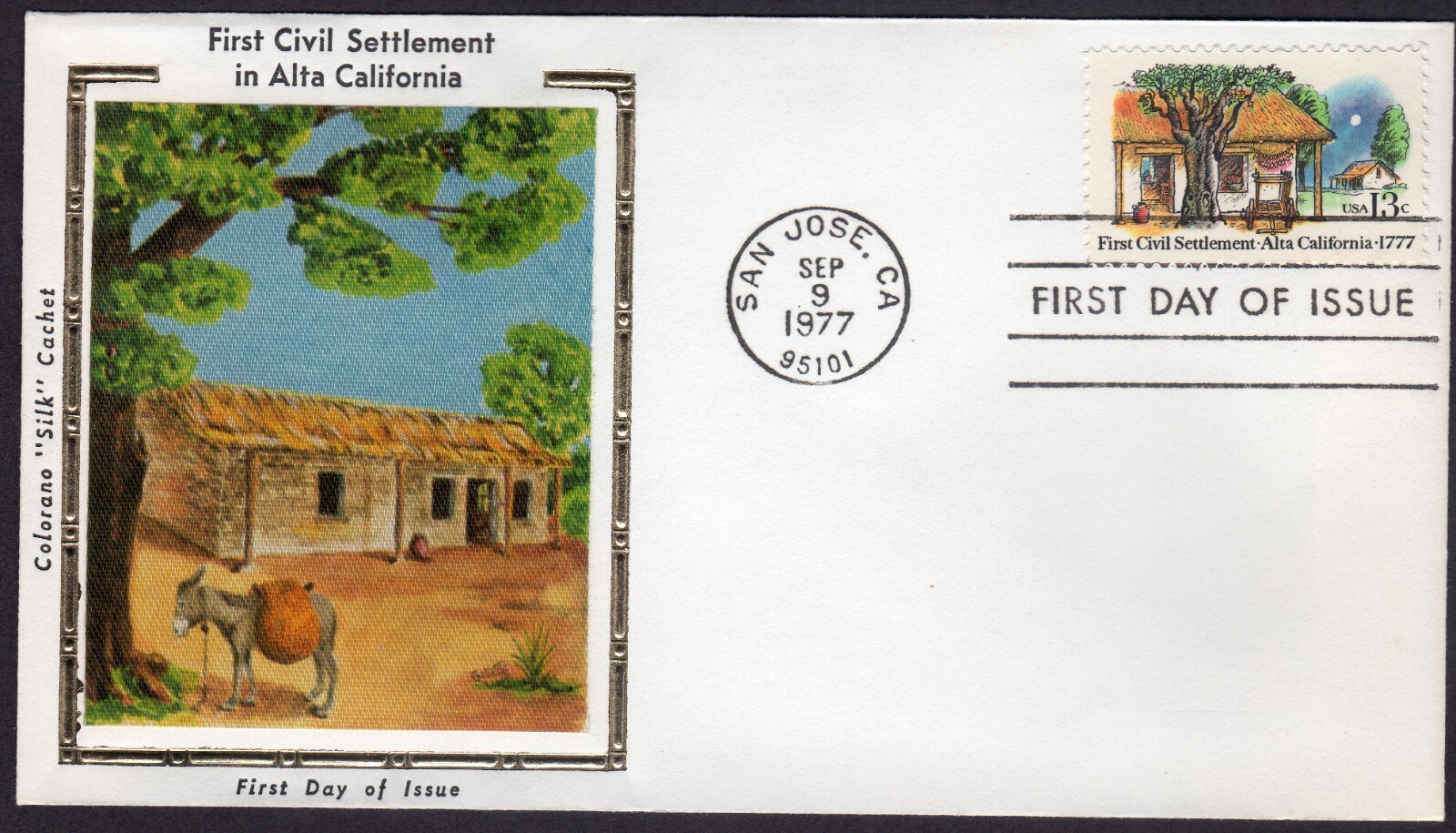 Scott #1725 First California Settlement - Alta (09/09/77) Colorano Silk FDC