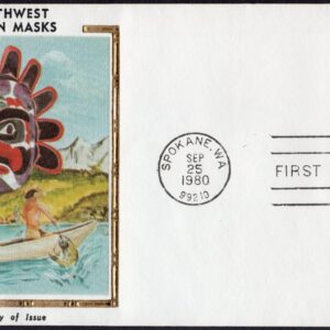 Scott #1834 (1837a) Indian Masks (09/25/80) Colorano Silk FDC Spokane WA