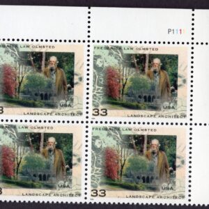 Scott #3338 Frederick Law Olmsted Plate Block of 4 33¢ Stamps - MNH