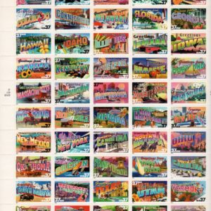 Scott #3745a (3696-3745) Greetings America Full Sheet of 50 Stamps - MNH