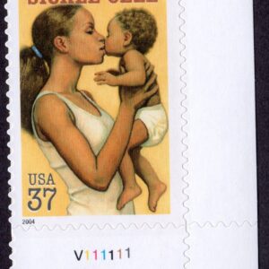 Scott #3877 Sickle Cell Anemia Plate # Single Stamp - MNH