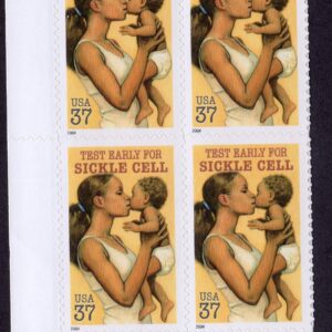 Scott #3877 Sickle Cell Anemia Plate Block of 4 Stamps - MNH