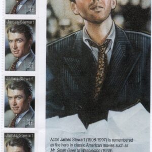 Scott #4197 Jimmy Stewart (It's a Wonderful Life) Title Block of 4 Stamps - MNH