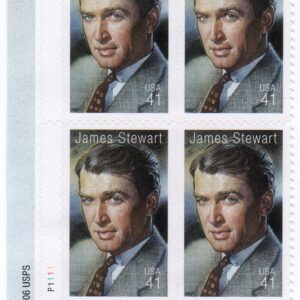 Scott #4197 James (Jimmy) Stewart Legends of Hollywood Plate Block 4 Stamps -MNH