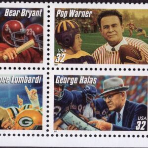 Scott #3146a (3143-46) Football Coaches Plate Block of 4 Stamps - MNH