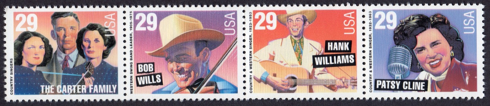 Scott #2774a (2771-74) Country & Western (Strip) Block of 4 Stamps - MNH