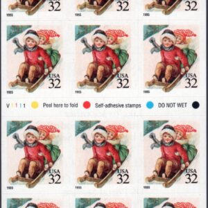 Scott #3013a Winter Children Sledding Booklet of 18 Stamps - MNH