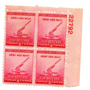 Scott #900 Army & Navy for Defense Plate Block of 4 Stamps - MNH P#22792 UR