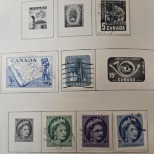 Stamp Canada 1957-66 #370-371,373,376,410,417,429A,436,439-441,443,446,451 +