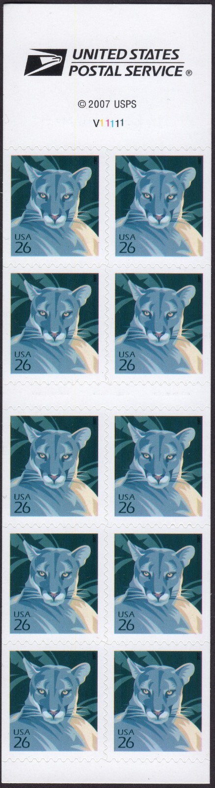 Scott #4142a 26¢ Florida Panther Booklet of 10 Stamps - MNH