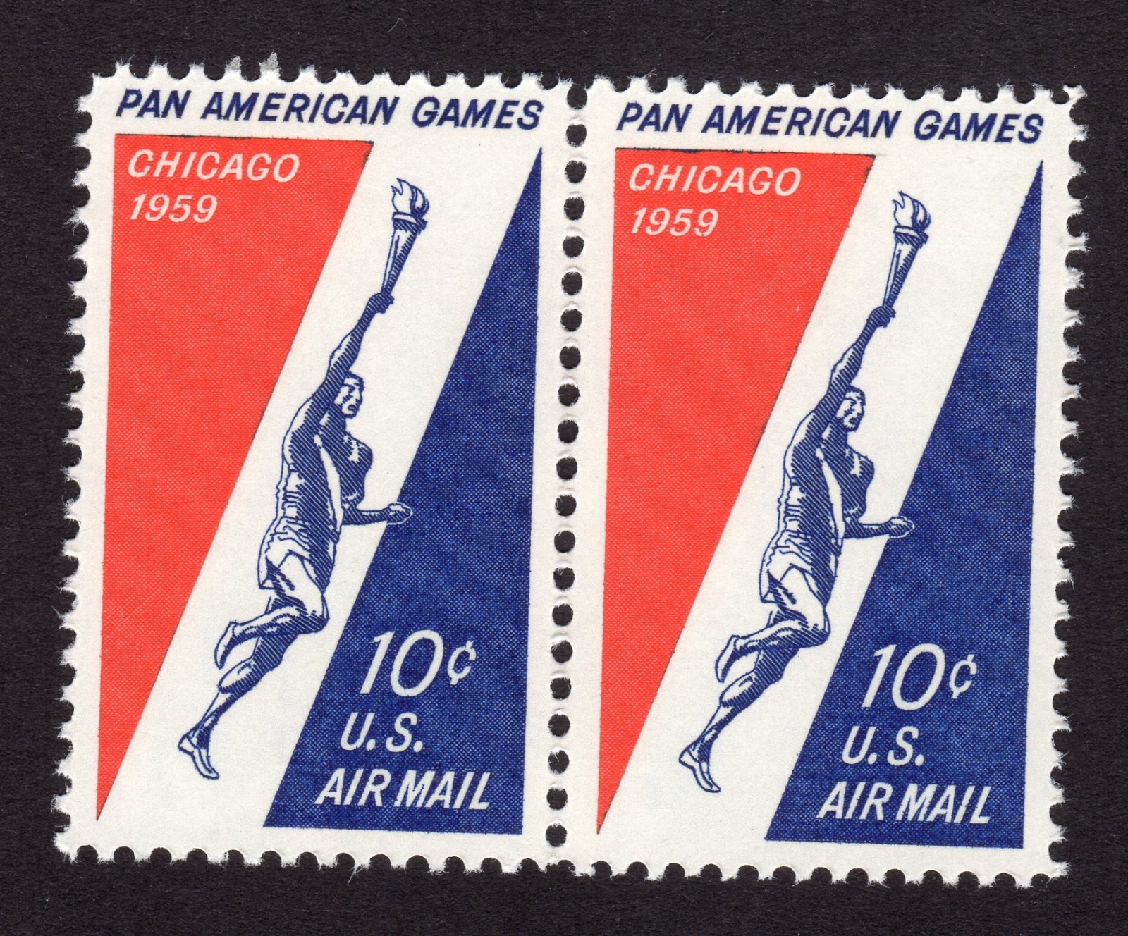 Scott #c56 Pan-American Games Airmail Horizontal Pair of Stamps - MNH