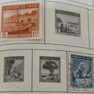Stamp Chile 1938-63 set of 12 mix of used & MH; Postage & Air mail