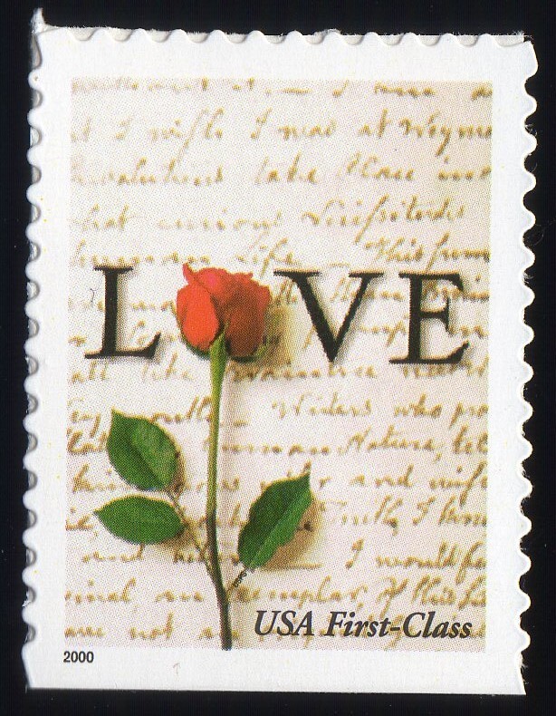 Scott #3496a Love Letters Rose (Abigail Adams) Single Stamp - MNH