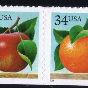 Scott #3492b (3491-92) Apple & Orange Horizontal Pair of Stamps - MNH