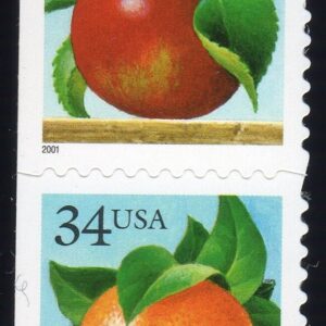 Scott #3492b (3491-92) Apple & Orange Vertical Pair of Stamps - MNH