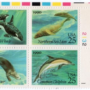 Scott #2511a Ocean Sea Creatures Plate Block of 4 Stamps - MNH