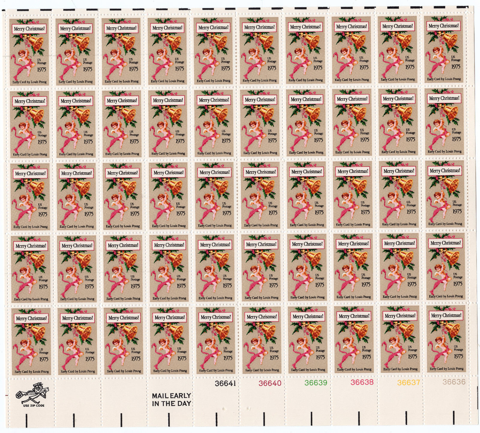 Scott #1580 Merry Christmas Early Christmas Card Sheet of 50 Stamps - MNH