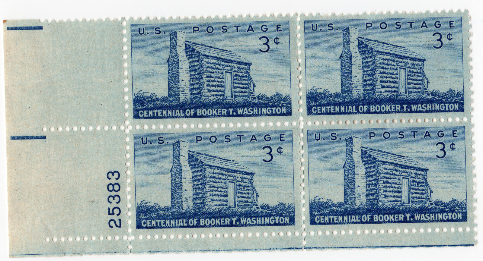 Scott #1074 Booker T Washington Home Plate Block Of 4 Stamps - MNH P#25383