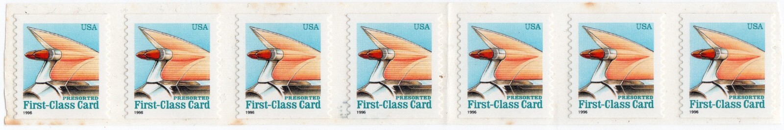 Scott #2910 Airplane Tail Coil of 7 Stamps - MNH