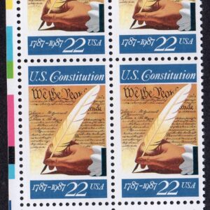 Scott #2360 US Constitution 22¢ Plate Block of 4 Stamps - MNH