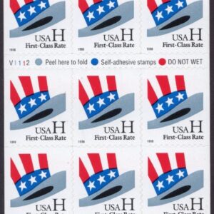 Scott #3268c Hat H Stamp Booklet Pane of 20 Stamps - MNH P#V1112