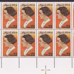 Scott #2146 Abigail Adams (Love Letters) Plate Block of 20 Stamps - MNH PC#6