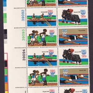 Scott #1794a (1791-1794) Olympics 1980 Plate Block of 20 Stamps - MNH