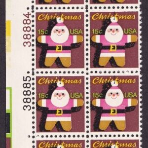Scott #1800 Santa Claus Ornaments Plate Block of 20 Stamps - MNH UL P#38880-85