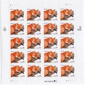 Scott #3036 Red Fox Full Sheet of 20 Stamps - MNH