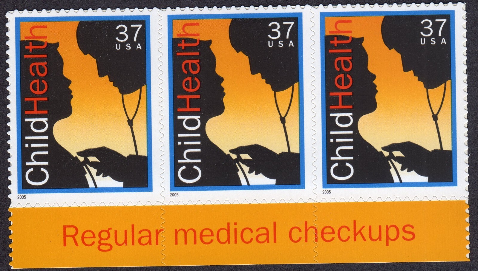 Scott #3938 Child Health "Regular medical checkups" Strip of 3 Stamps - MNH