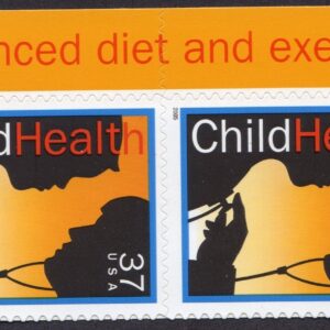 Scott #3938 Child Health "Balanced diet and exercise" Pair of Stamps - MNH