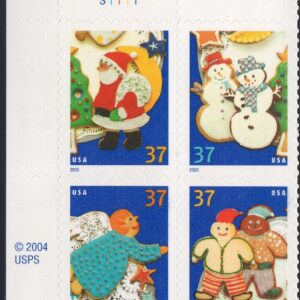 Scott #3952a (3949-52) Gingerbread Cookies Plate Block of 4 Stamps - MNH
