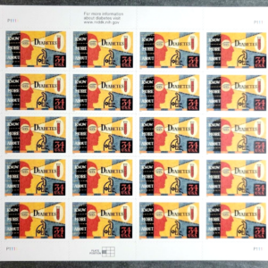 Scott #3503 Diabetes Full Sheet of 20 Stamps - MNH