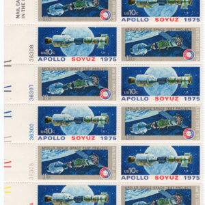 Scott #1569-1570a Apollo-Soyuz Plate Block of 16 Stamps - MNH