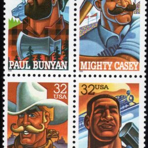 Scott #3086a (3083-86) Folk Heroes Block of 4 Stamps - MNH