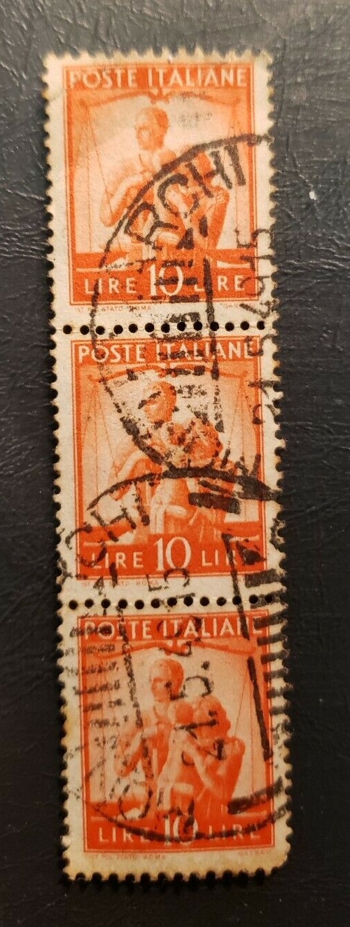 Stamps Europe Italy 1947 set of 3 "United Family and Scales" A256 sc#487 10l