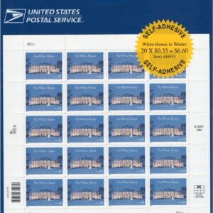 Scott #3445 White House in Winter Sheet of 20 Stamps - Sealed