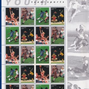 Scott #3402a (3399-3402) Youth Sports Full Sheet Of 20 Stamps - Sealed