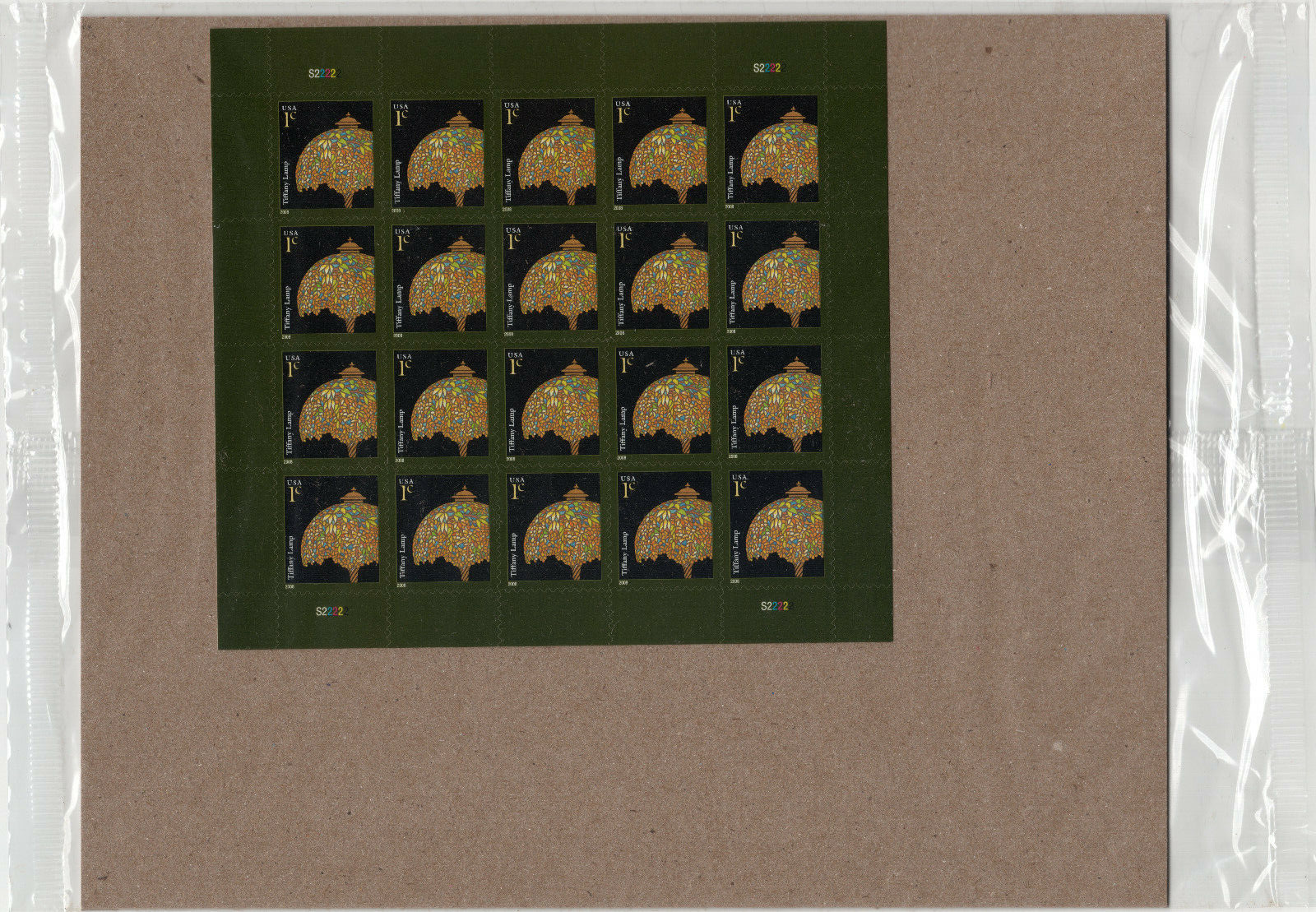 Scott #3749A (2008) Tiffany Lamps Sheet of 20 Stamps - Sealed