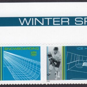 Scott #3555a Winter Sports (Ice Hockey) Title Strip (Block) of 4 Stamps - MNH