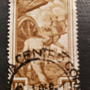 Stamp Europe Italy 1950 "Wine Cart" 40l A306 sc#561 brown