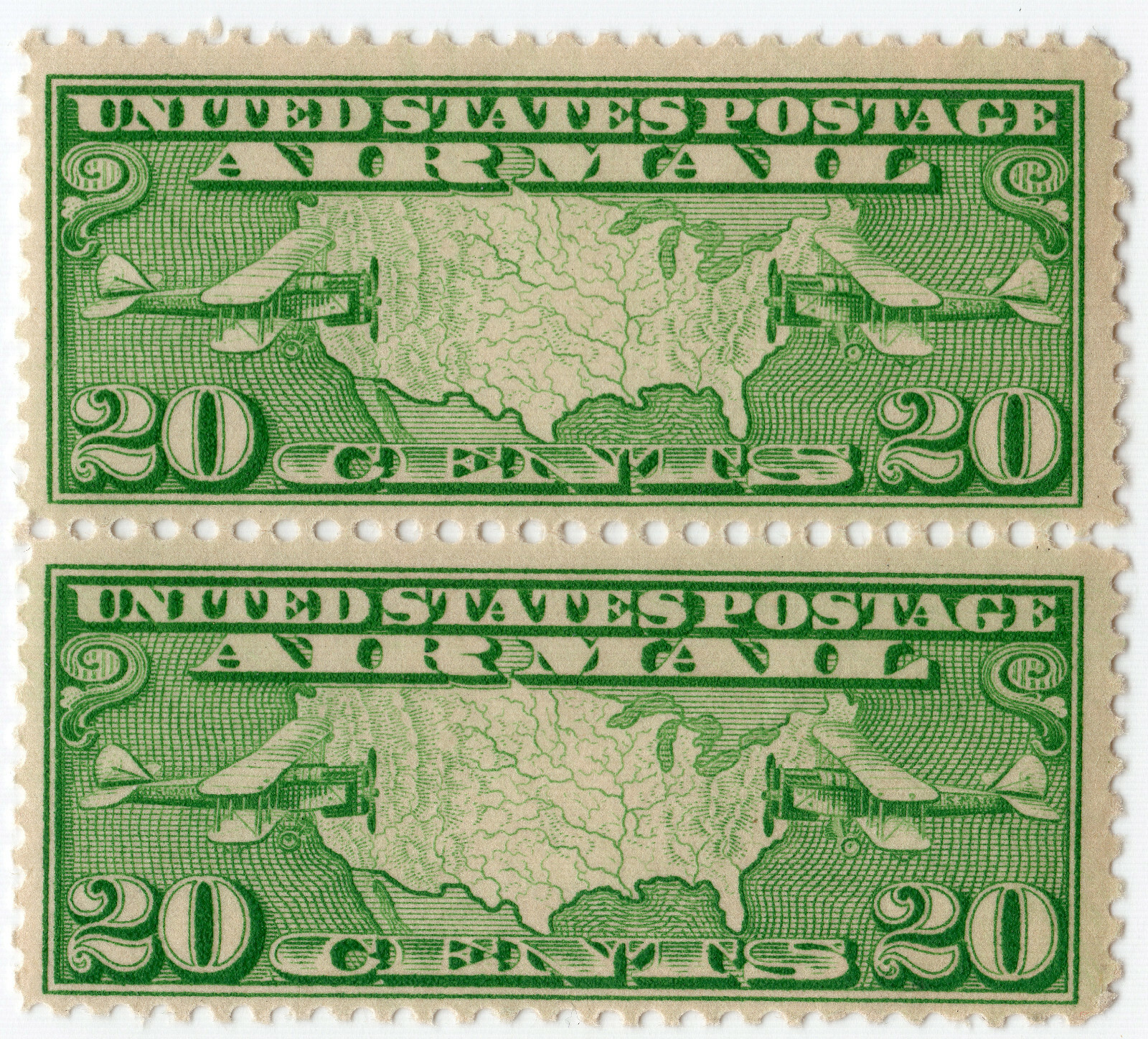 Scott #c9 Map and Mail Planes Pair of Stamps - MNH #1