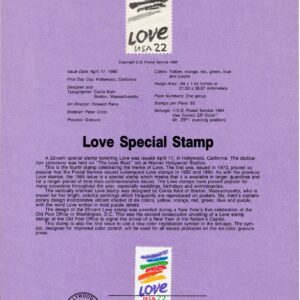 Scott #SP692 (2143) Souvenir Page - Love Stamp